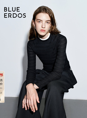 【100%绵羊毛】BLUE ERDOS冬季miu系肌理感打底针织衫上衣女