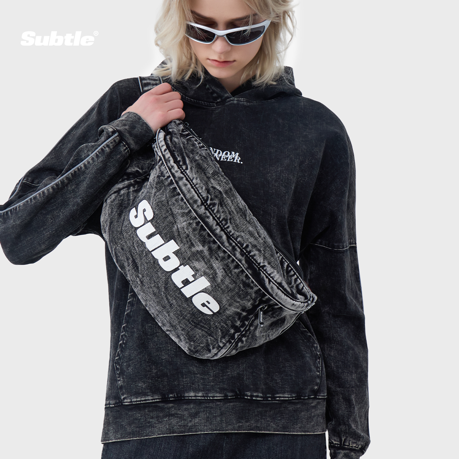 丹宁斜挎包女腰包时尚单肩斜挎