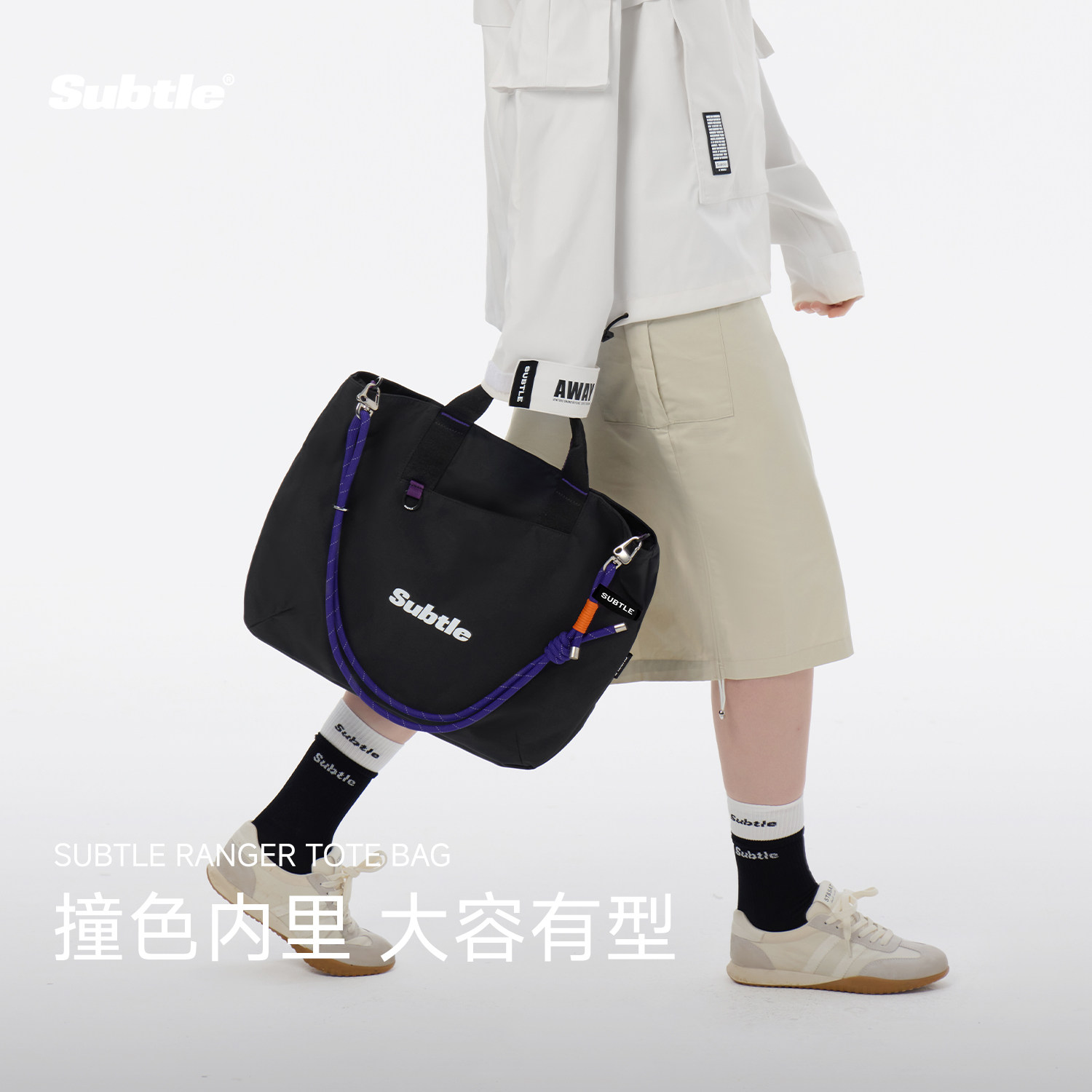 SUBTLE2026新款电脑包托特包男女通勤单肩斜挎包大容量防水手提包