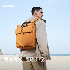 SUBTLE双肩包男新款户外帆布通勤大容量旅游轻便男士防水电脑背包