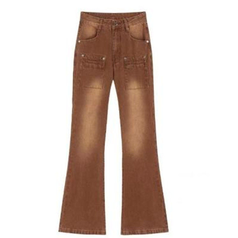 초대형 사이즈 130-300파운드 하이 웨이스트 아메리칸 레트로 루즈 부츠컷 바지 지방 MM 루즈 스트레치 청바지 2