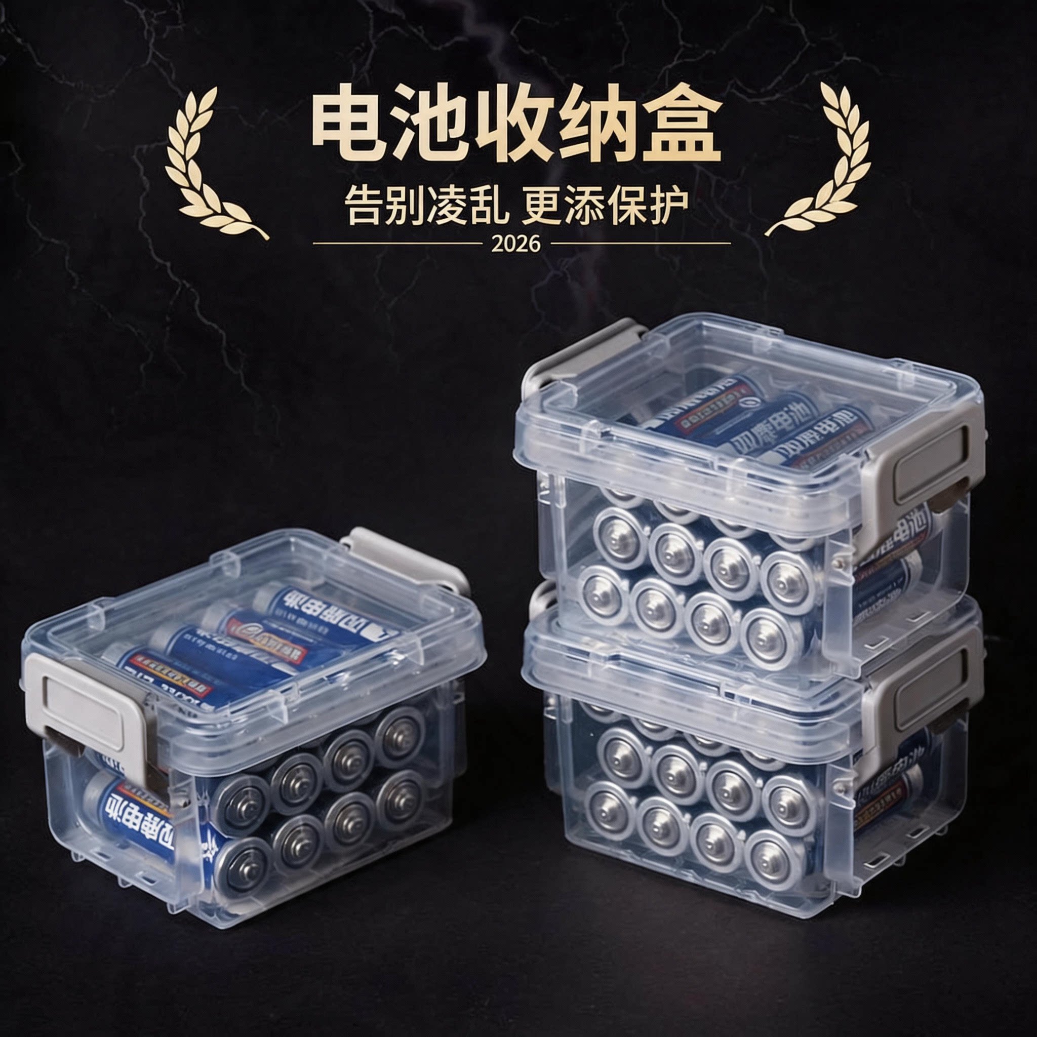 电池收纳盒-透明可视防尘防潮图片