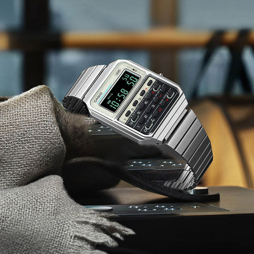 casio卡西欧手表官方正品潮流简约复古计算器电子手表CA-500WE