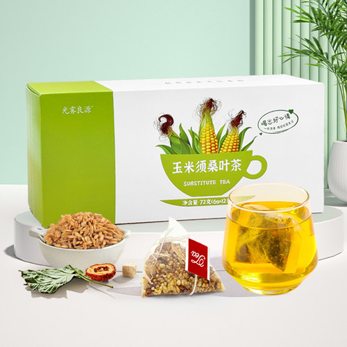 光雾良源 玉米须桑叶茶72g（6gx12袋)/盒 花草茶泡水喝