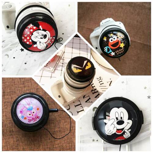 清仓卡通镜头盖米奇小怪兽星黛璐芝麻街保护盖含绳58mm52mm40.549