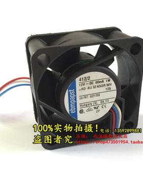原装德国ebmPapst TYP 412/2 12V 1W 80MA 4020 4厘米4CM静音风扇