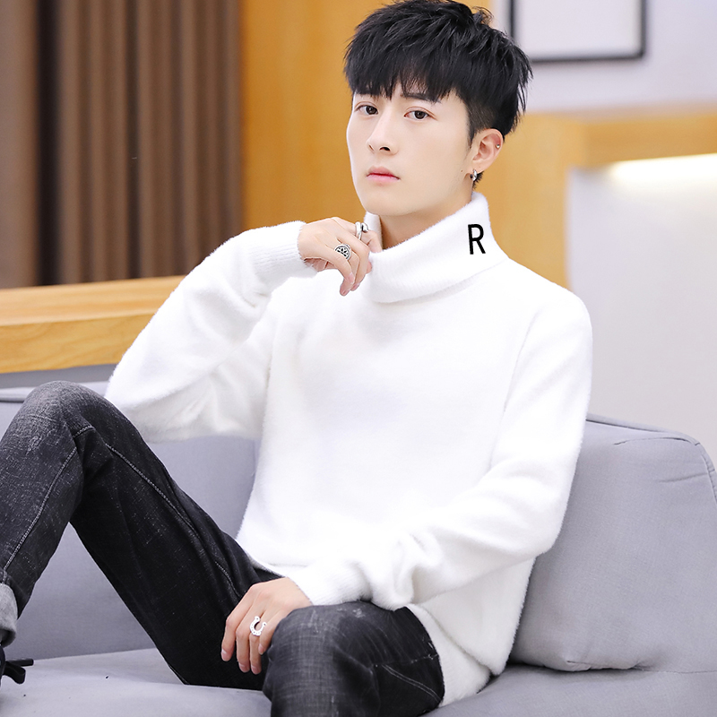 冬季新款男士高领毛衣加厚羊毛衫