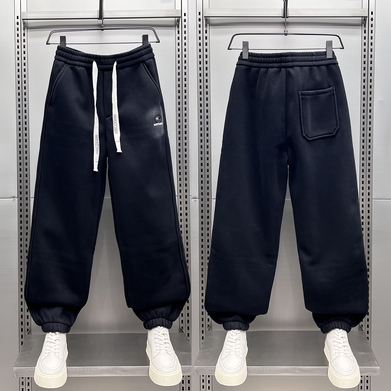 冬季加绒加厚保暖休闲裤男士卫裤