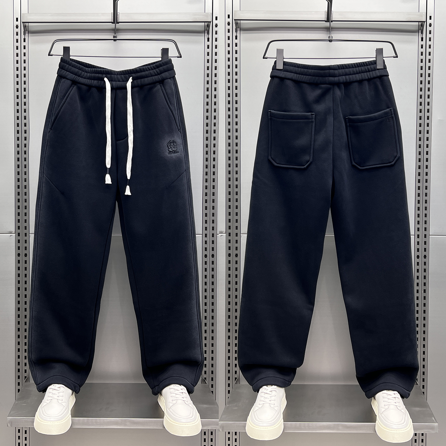 冬季水洗渐变加绒厚直筒休闲裤男