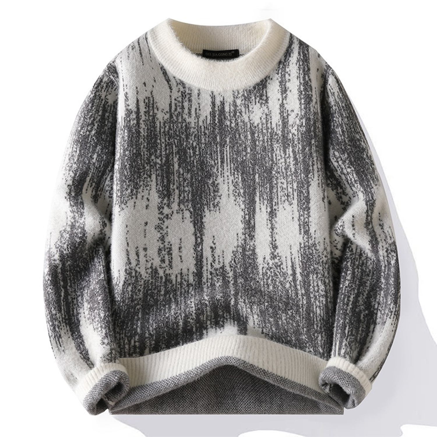 毛衣男冬款仿水貂绒加绒厚打底衫