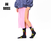 Happy 袜中筒袜ins小腿袜 多巴胺腰果花时尚 Socks潮牌袜子女秋季 款