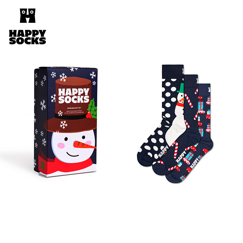 【2025新款】Happy Socks潮牌圣诞袜子礼盒送礼男女朋友中筒袜
