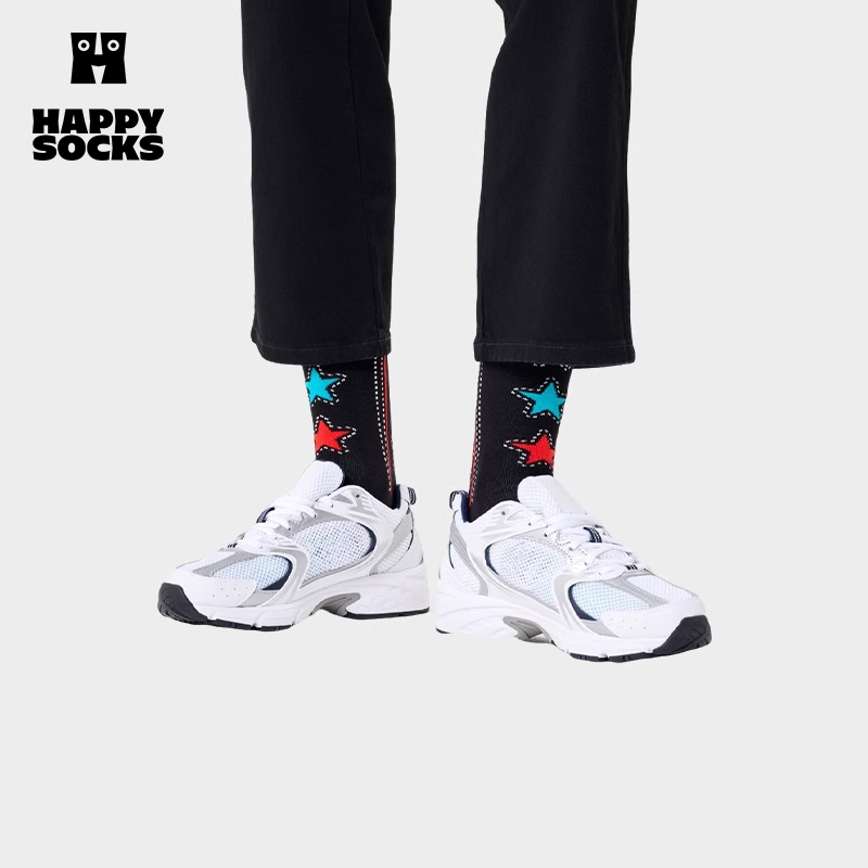 HappySocks透气吸汗中筒袜