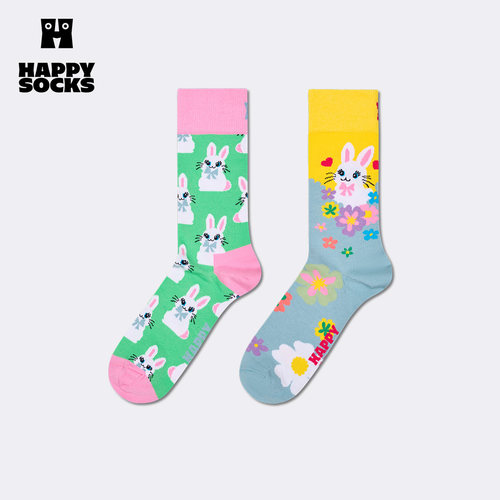 【2026春夏】Happy Socks潮牌可爱甜美小兔袜子小众百搭中筒袜