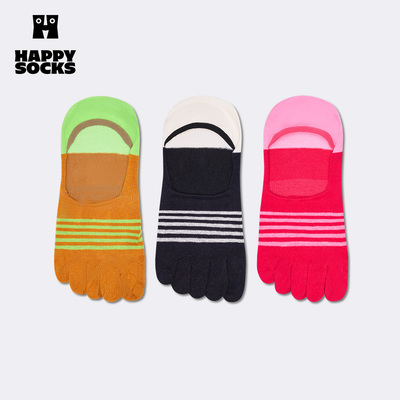 【2026新款】Happy Socks潮牌夏季五指袜个性踝袜不掉跟隐形船袜