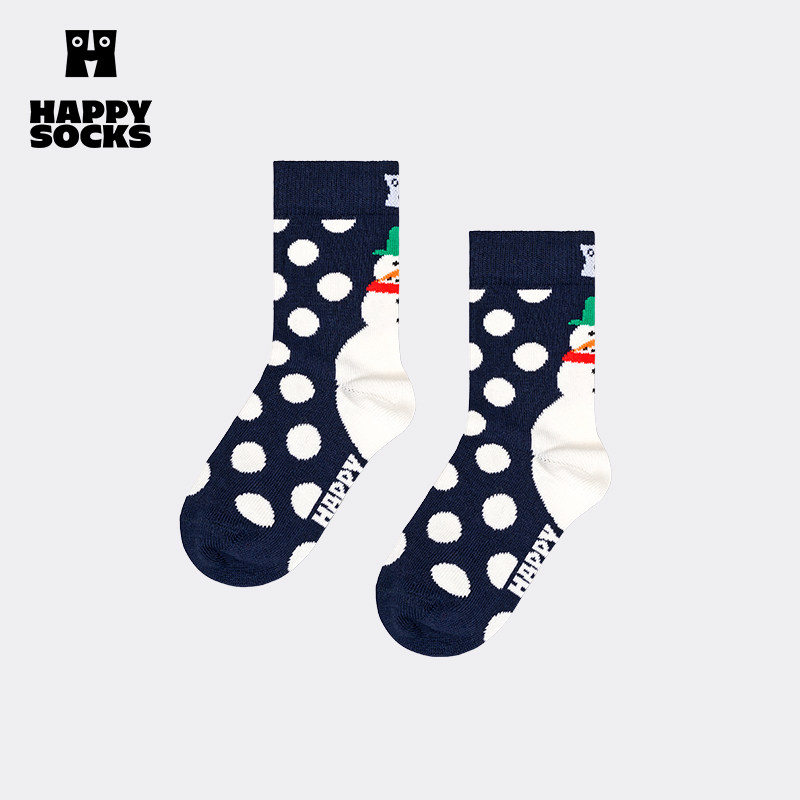【春夏款】Happy Socks儿童宝宝雪人可爱保暖厚袜子圣诞中筒袜