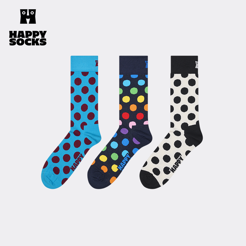 【春夏款】Happy Socks经典波点冬季厚袜子潮流个性创意中筒袜