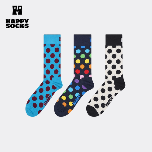 【春夏款】Happy Socks经典波点冬季厚袜子潮流个性创意中筒袜