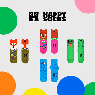 Happy Socks童袜个性时尚可爱童趣神奇动物百搭中筒袜外穿童袜