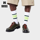 潮牌白色长筒袜条纹百搭外穿白色袜 Sock男女款 春秋款 Happy