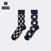 2026新款 Happy Socks潮牌创意咖啡袜子时尚 小众个性 中筒袜