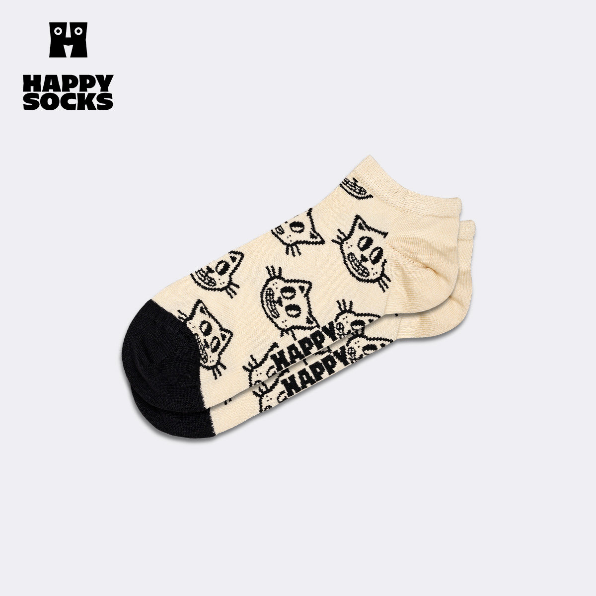 【2026新款】Happy Socks潮牌袜子可爱百搭短袜个性小猫图案踝袜