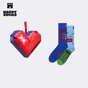 【情人节礼盒】Happy Socks送礼袜子男女朋友爱心创意中筒袜