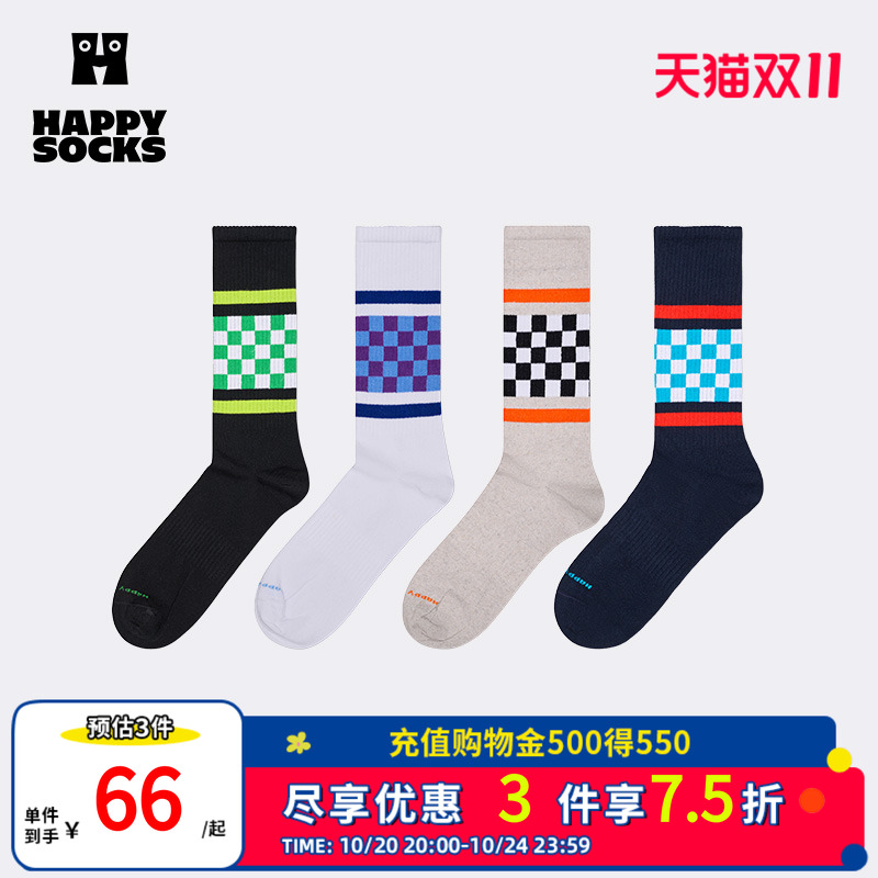 【明星同款】Happy Socks潮牌2025新款个性百搭袜子经典ins中筒袜
