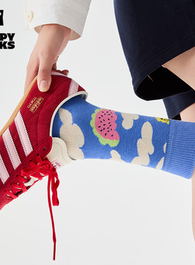 【可爱爆棚系列】Happy Socks潮牌新品水果百搭袜子ins风中筒袜女