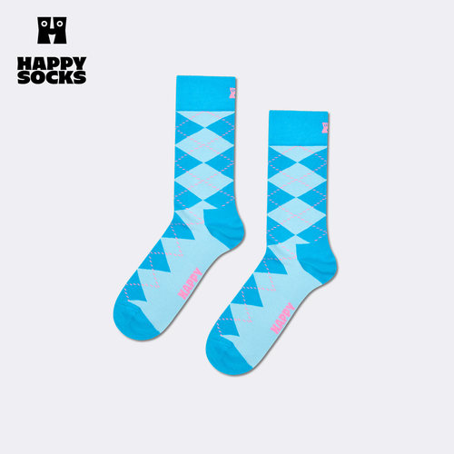【2026春夏】Happy Socks潮牌经典菱格棉袜子时尚个性商务中筒袜