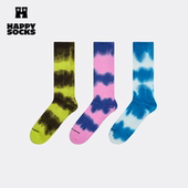 25秋冬款 扎染系列 Happy Socks潮牌多巴胺时尚 ins男女中筒袜子