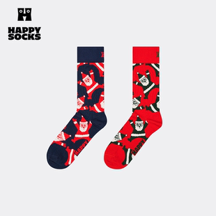 Socks圣诞老人创意百搭袜子设计师小众中筒袜 Happy 2025新品