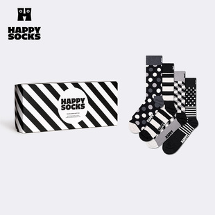 创意袜子礼盒4双装 Socks潮牌个性 Happy 送礼中筒袜 春夏款