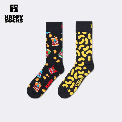 【春秋款】Happy Socks潮牌创意食物图案多巴胺袜子百搭中筒袜