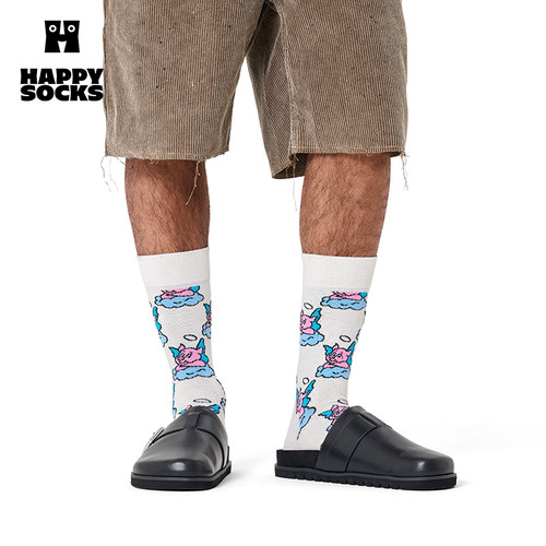 【春夏款】Happy Socks潮牌天使小猪ins风袜子男女个性中筒袜
