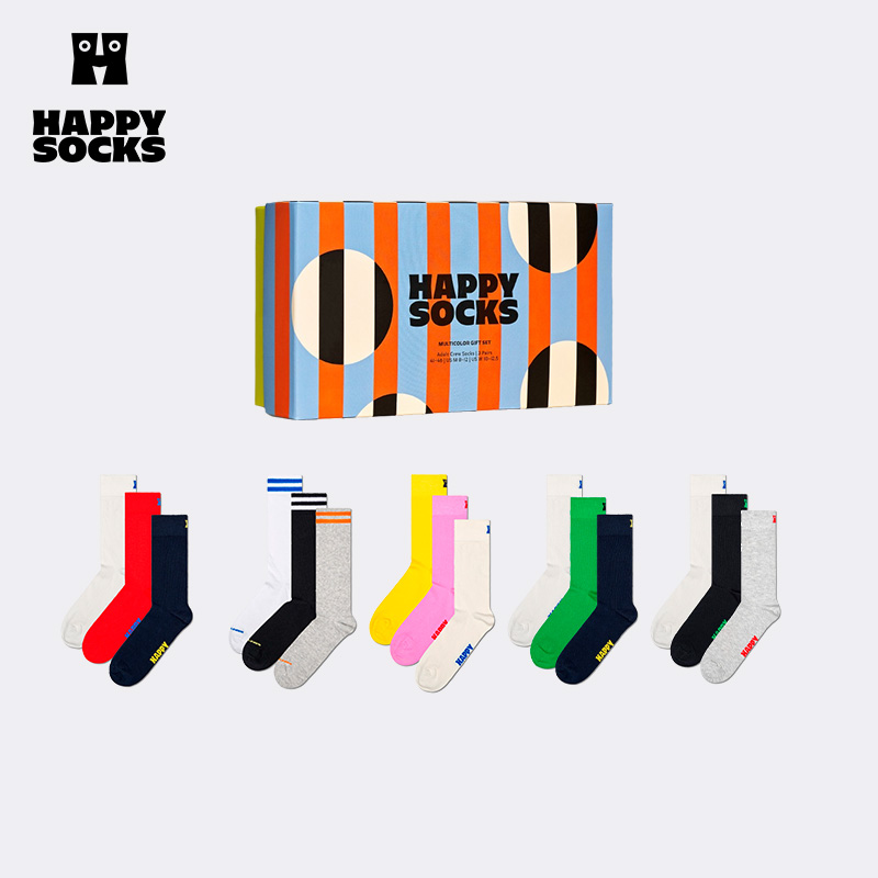 HappySocks纯色520中筒袜礼盒