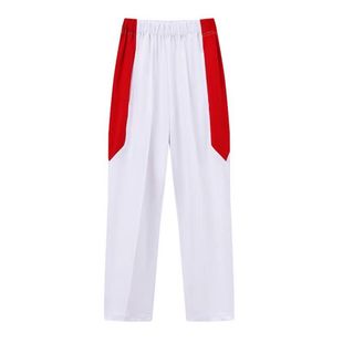 西安高新一中校服裤子春秋款运动裤男女童白红拼接长裤白蓝运动裤