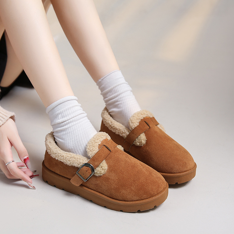 Hairy shoes for women style with plush thick snow boots女靴