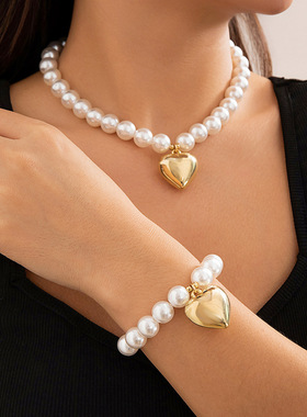 Round bead necklace women's beaded necklace欧美个性串珠项链
