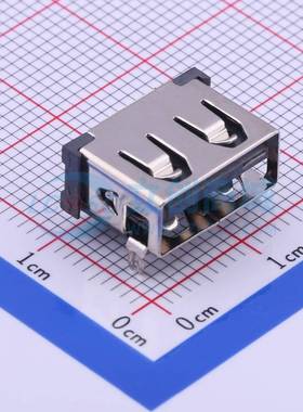 Type-A 5P母座 909-162A2021D10100 插件 AF90度 直边 USB连接器