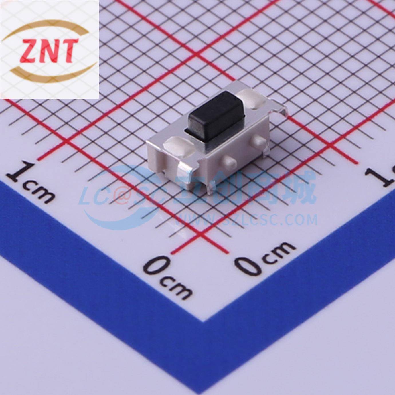 轻触开关 TS-1087B-B3D2 SMD-4P,2.3x7mm单刀单掷 矩形按钮 3.5mm