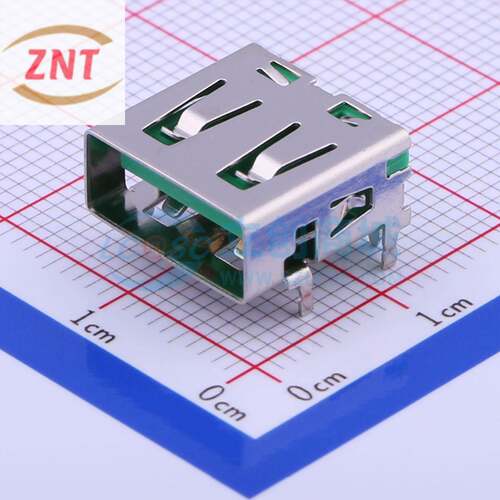 Type-A母座 U234-051N-3GRA035-5 弯插 AF90度 5P 快充 闪冲 USB