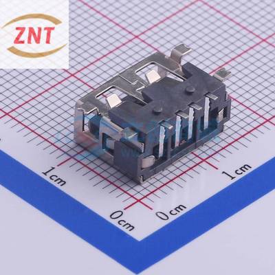 10个 USB-A型母座180度短体直边 TYPE-A插座4P 全贴 USB-A-SMD WT