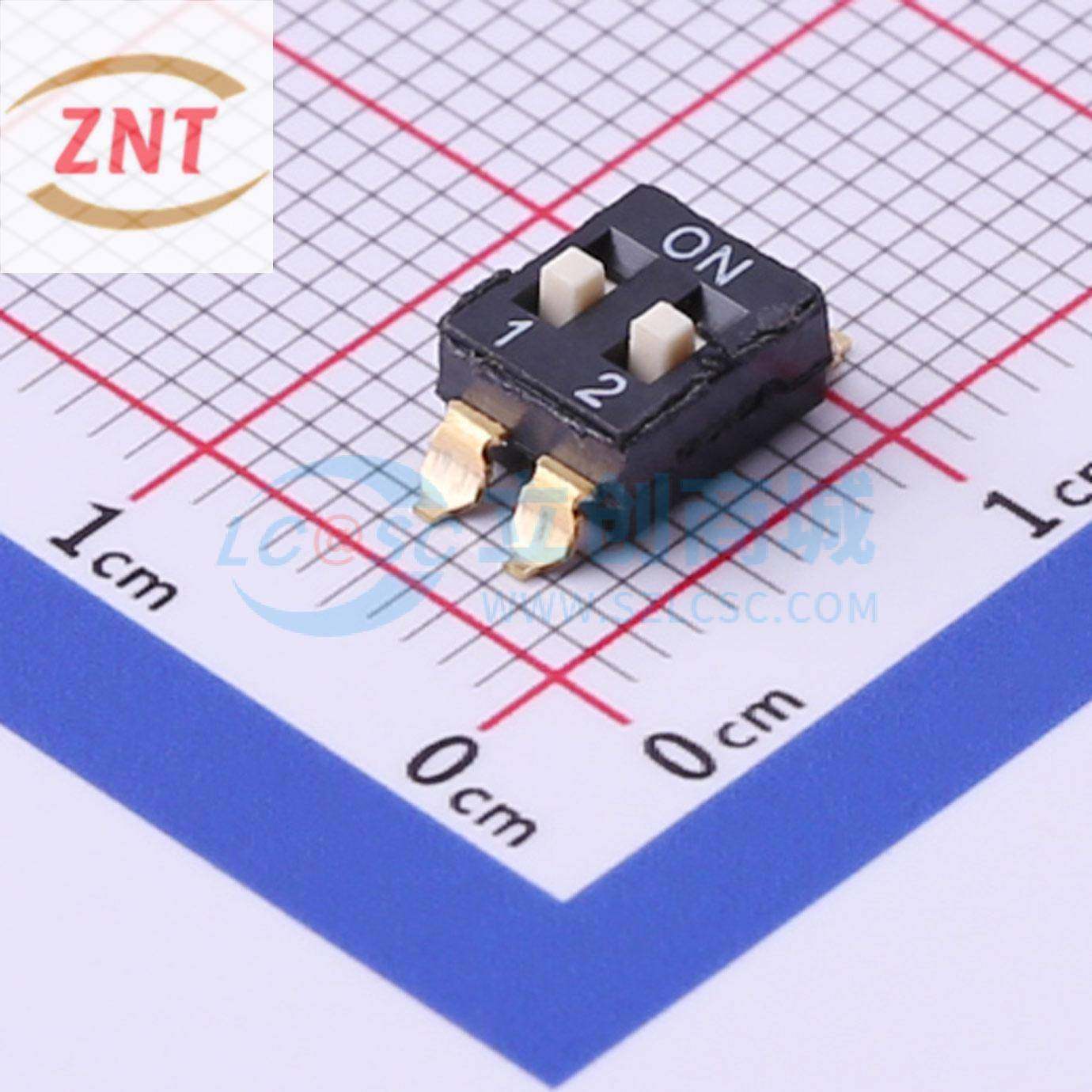 拨码开关 DSIC02LS-P SMD-4P 凸起式 2.54mm 2位平拨 XKB中国星坤