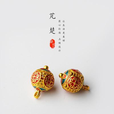 芃楚古法景泰蓝金属镂空纽扣