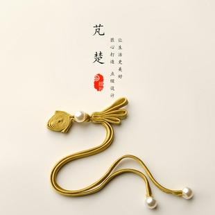 国风新中式组合旗袍盘扣手工珍珠龙型长尾巴流苏布扣唐装汉服纽扣