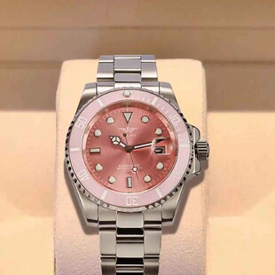 精利绿水鬼手表情侣款粉水鬼手表机械表防水网红手表