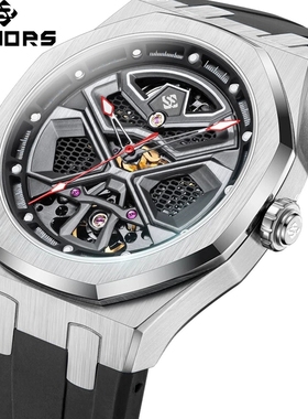 赛娜斯SENORS新款时尚运动全自动机械不锈钢男士腕表