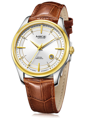 米格MIGE传承系列全自动机械表情侣手表MG9138