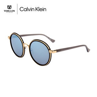 太阳镜时尚 Calvin 女款 CK1227SK Klein卡尔文克雷恩 圆形镀膜墨镜